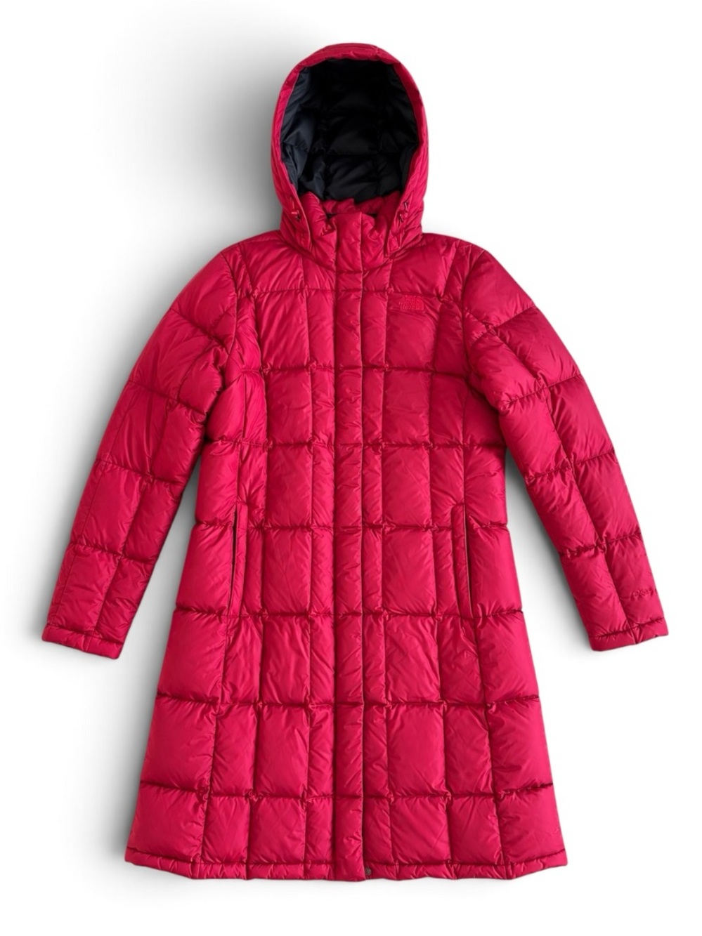 The North Face 550 Goose Down Hooded Long Puffer Winter Parka Red Size Large
